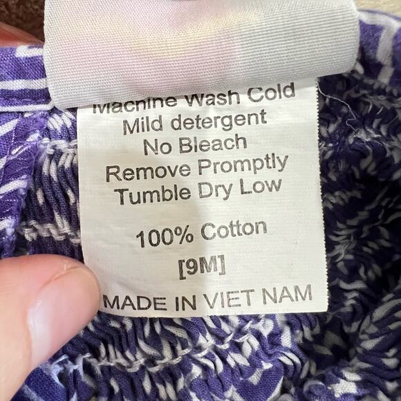 LSU Tigers Smocked Chevron Baby Dress Banana Split Kids Size 9 Months - Picture 4 of 4